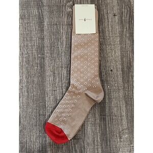 Edward Armah Socks Mens One Size Lt. Brown Geometric Cotton Blend Made In Peru